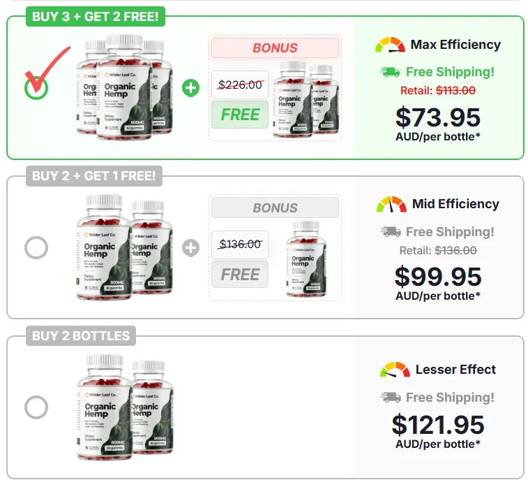 Wilder Leaf Organic Hemp Gummies Pricing